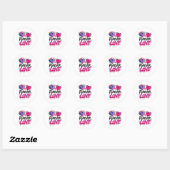 Sticker Rond Graffiti dynamique Design de coeur (Feuille)