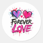 Sticker Rond Graffiti dynamique Design de coeur (Devant)