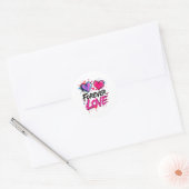Sticker Rond Graffiti dynamique Design de coeur (Enveloppe)