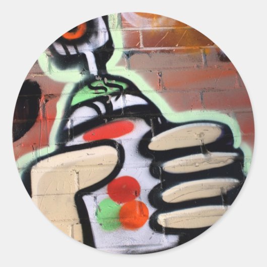 Sticker Rond graffiti funky (Devant)
