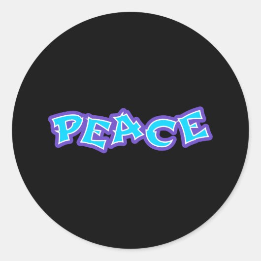 Sticker Rond Graffiti Paix (Devant)