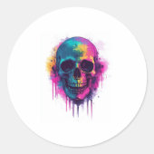 Sticker Rond Graffiti Skull Rebel (Devant)