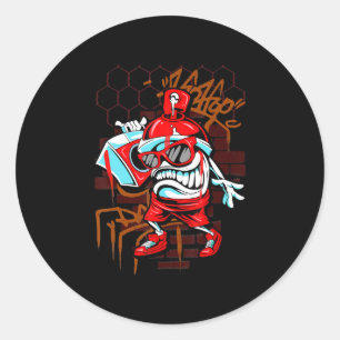 Sticker Rond Grafi Art Spray Peinture Urbain Hip hop musique Lo