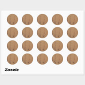 Sticker Rond Grain de bois marron (Feuille)