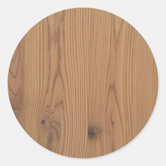 Sticker Rond Grain de bois marron (Devant)