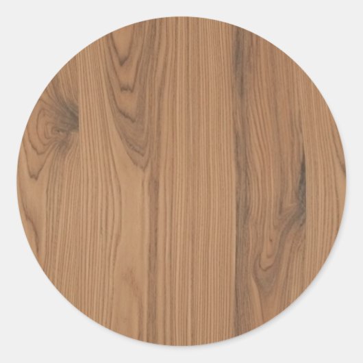 Sticker Rond  Grain de bois marron (Devant)