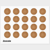 Sticker Rond Grain de bois marron (Feuille)
