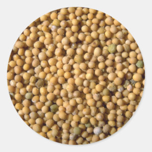Sticker Rond Graines de moutarde jaunes