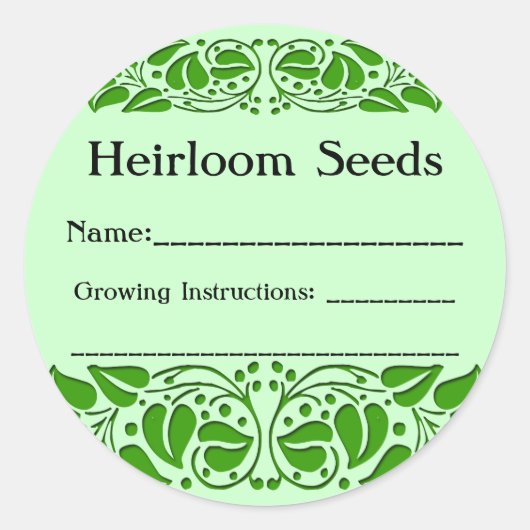Sticker Rond Graines d'hélium Feuille verte Stick de semence pe (Devant)