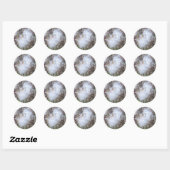 Sticker Rond Graines et soie d'algues (Feuille)