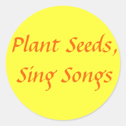 Sticker Rond Graines plantes, Chansons (Devant)