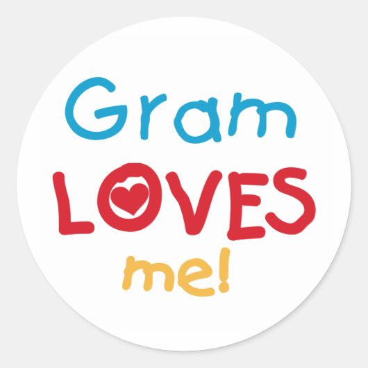 Sticker Rond Gram Loves Me T-shirts et cadeaux (Devant)