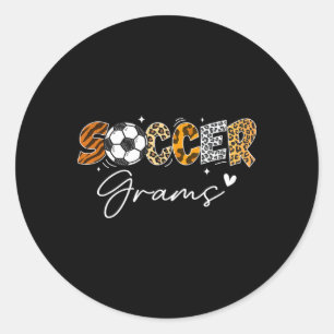 Sticker Rond Grammes de foot drôle de léopard amateur de foot