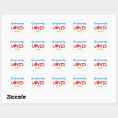 Sticker Rond Grammie m'aime T-shirts et cadeaux (Feuille)