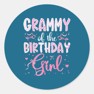 Sticker Rond Grammy de la fille d'anniversaire Nk Coquette B ap