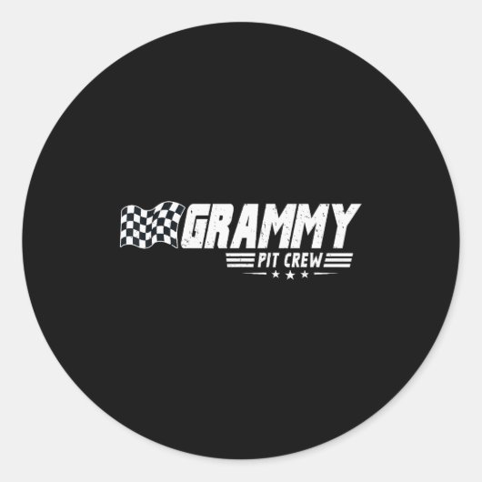 Sticker Rond Grammy T Crew Race Car Birthday Family Racing (Devant)