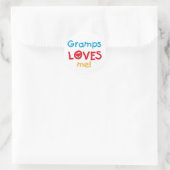 Sticker Rond Gramps m'aime T-shirts et cadeaux (Sac)