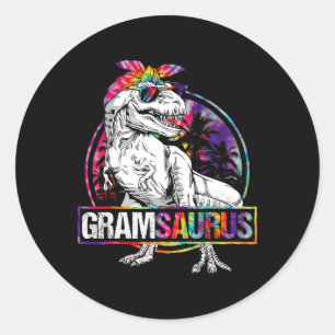 Sticker Rond Gramsaurus Dinosaure Gram Saurus Famille T-Shirt C