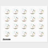 Sticker Rond Grand arc-en-ciel Fleurs mariage Enregistrer la da (Feuille)