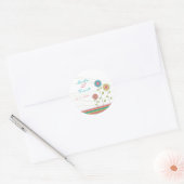 Sticker Rond Grand arc-en-ciel Fleurs mariage Enregistrer la da (Enveloppe)