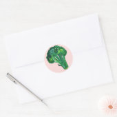 Sticker Rond Grand Beau Brocoli rose (Enveloppe)