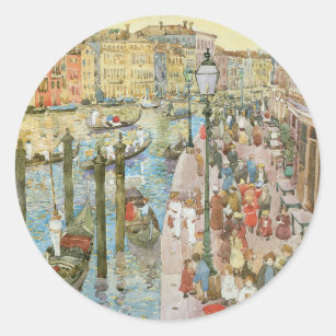 Sticker Rond Grand Canal, Venise par Maurice Prendergast