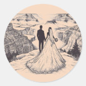 Sticker Rond Grand Canyon Couple Mariage (Devant)