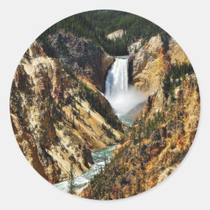 Sticker Rond Grand Canyon Du Parc De Yellowstone Donnant Sur To