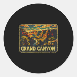 Sticker Rond Grand Canyon - Parc National Usa Vintage Hommes Fe