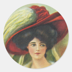 Sticker Rond Grand Casquette rouge