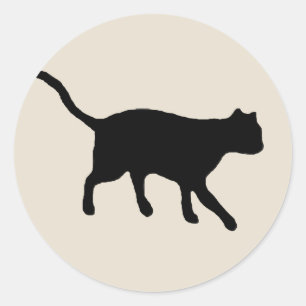 Sticker Rond grand chat noir