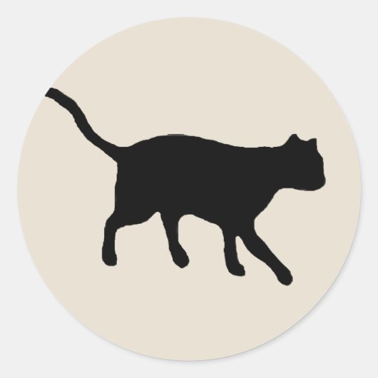Sticker Rond grand chat noir (Devant)