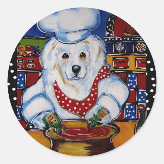 Sticker Rond Grand Chef des Pyrénées (Devant)