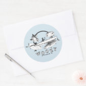 Sticker Rond Grand Chelem côtier en bateau en bois (Enveloppe)