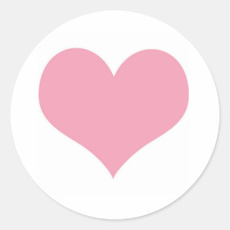 Sticker Rond Grand Coeur d'amour rose