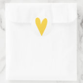 Sticker Rond Grand coeur jaune Saint-Valentin (Sac)