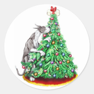 Sticker Rond Grand Dane Noël atteindre les objectifs Mantle