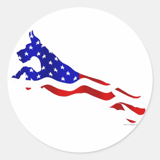Sticker Rond Grand Dane USA Dlag Jumper (Devant)