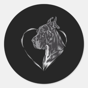 Sticker Rond Grand Danois