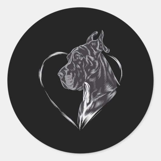 Sticker Rond Grand Danois  (Devant)
