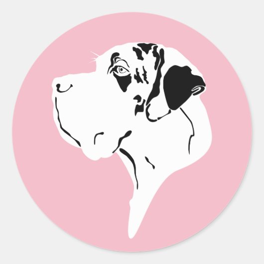 Sticker Rond Grand Danois minimaliste moderne pur (Devant)