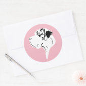Sticker Rond Grand Danois minimaliste moderne pur (Enveloppe)