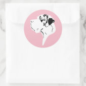 Sticker Rond Grand Danois minimaliste moderne pur (Sac)