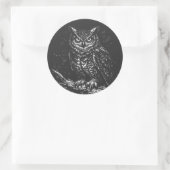 Sticker Rond Grand-duc d'Amérique — par BurnsInHell (Sac)