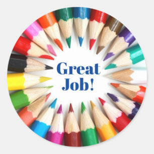 Sticker Rond Grand emploi Incitatif étudiant École Récompense l