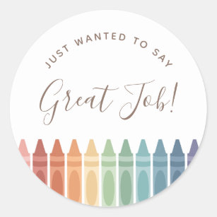 Sticker Rond Grand emploi Rainbow Crayon Enseignant