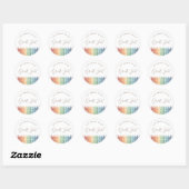 Sticker Rond Grand emploi Rainbow Crayon Enseignant (Feuille)