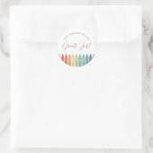 Sticker Rond Grand emploi Rainbow Crayon Enseignant (Sac)