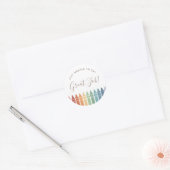 Sticker Rond Grand emploi Rainbow Crayon Enseignant (Enveloppe)
