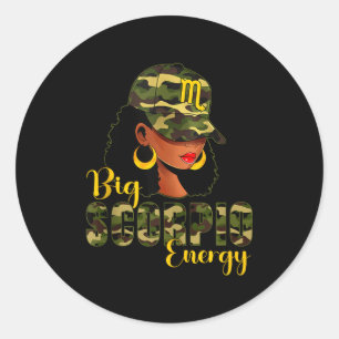 Sticker Rond Grand Énergie Scorpion Camouflage Noir Femme Casqu